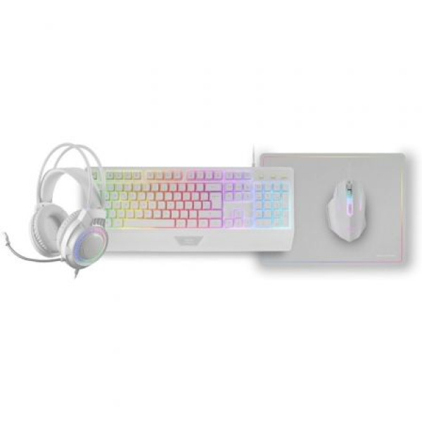 Pack Gaming Mars Gaming MCP124PROWES/ Teclado + Ratón Óptico + Auriculares + Alfombrilla/ Blanco - Imagen 2