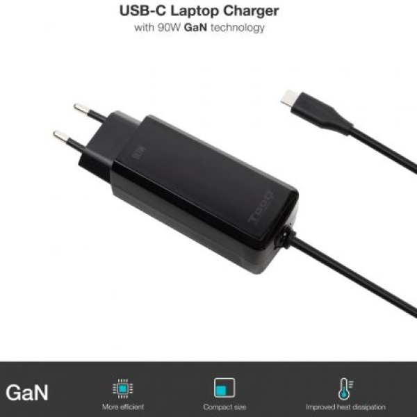 Cargador de Portátil TooQ TQLC-USBCGAN90PD-C USB Tipo-C/ 90W/ Automático/ Voltaje 5-20V/ 1x USB Tipo-C - Imagen 3