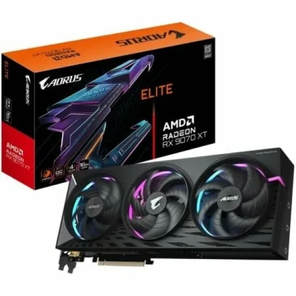 Tarjeta Gráfica Gigabyte AORUS Radeon RX 9070 XT Elite/ 16GB GDDR6