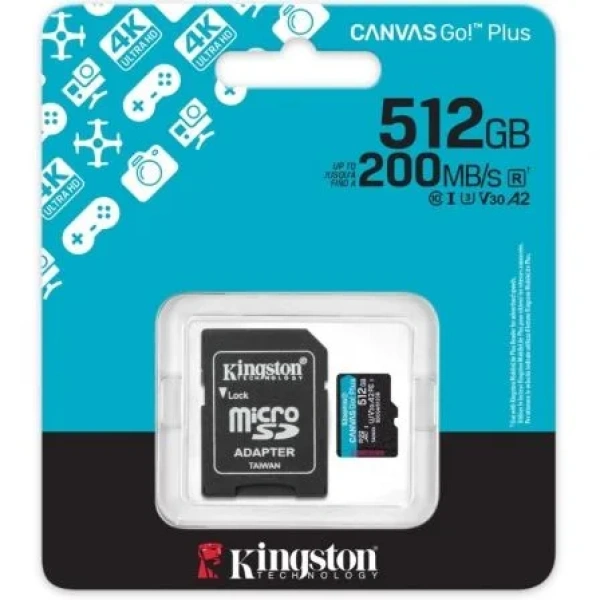 Tarjeta de Memoria Kingston CANVAS Go! Plus 512GB microSD XC con Adaptador/ Clase 10/ 200MBs - Imagen 3