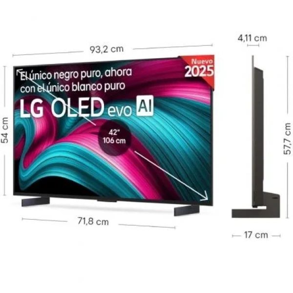 Televisor LG OLED Evo OLED42C54LA 42"/ Ultra HD 4K/ Smart TV/ WiFi - Imagen 3