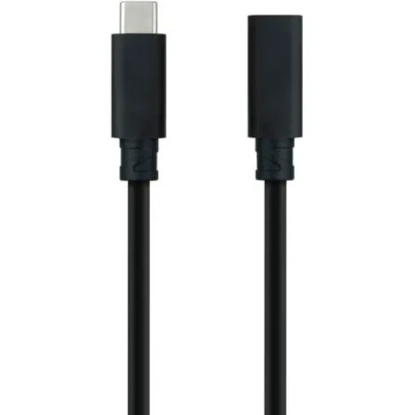 Cable Alargador USB Tipo-C 3.2 Nanocable 10.01.4500/ USB Tipo-C Macho - USB Tipo-C Hembra/ 50cm/ Negro - Imagen 2
