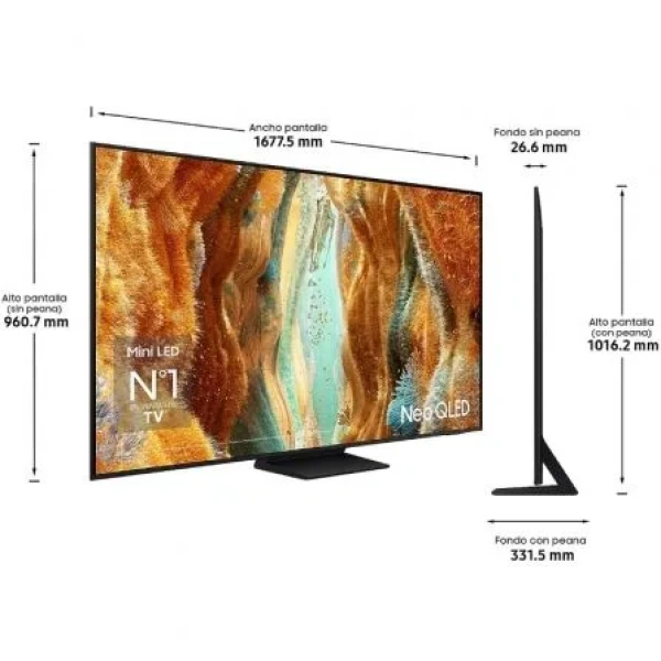 Televisor Samsung Neo QLED QN70F TQ75QN70FAU 75"/ Ultra HD 4K/ Smart TV/ WiFi - Imagen 2