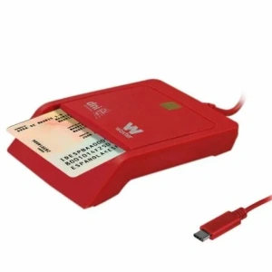 Lector de DNI y Tarjetas Woxter PE26-199/ Rojo/ USB 2.0