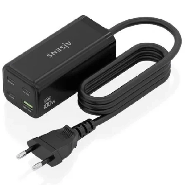 Cargador Sobremesa GaN Aisens ASCH-100W4P054-BK/ 3xUSB Tipo-C/ 1xUSB/ 100W - Imagen 2