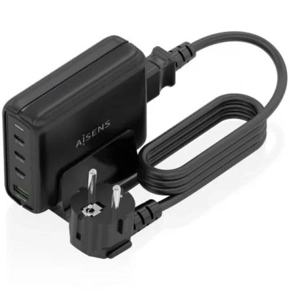Cargador Sobremesa GaN Aisens ASCH-140W4P056-BK/ 3xUSB Tipo-C/ 1xUSB/ 140W - Imagen 2