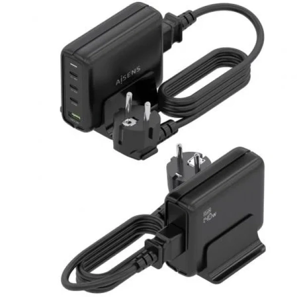 Cargador Sobremesa GaN Aisens ASCH-140W4P056-BK/ 3xUSB Tipo-C/ 1xUSB/ 140W - Imagen 3