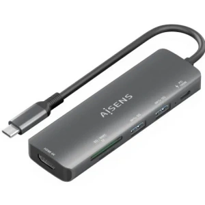 Docking USB Tipo-C Aisens ASUC-5P011-GR/ 1xHDMI/ 2xUSB/ 1xUSB Tipo-C PD/ 1xLector Tarjetas/ Gris