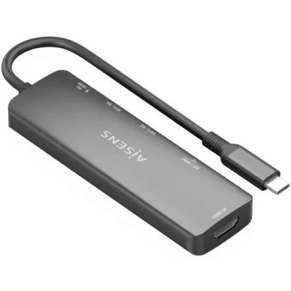 Docking USB Tipo-C Aisens ASUC-5P011-GR/ 1xHDMI/ 2xUSB/ 1xUSB Tipo-C PD/ 1xLector Tarjetas/ Gris - Imagen 2
