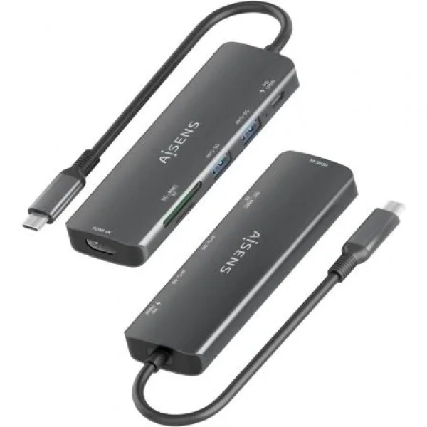 Docking USB Tipo-C Aisens ASUC-5P011-GR/ 1xHDMI/ 2xUSB/ 1xUSB Tipo-C PD/ 1xLector Tarjetas/ Gris - Imagen 3