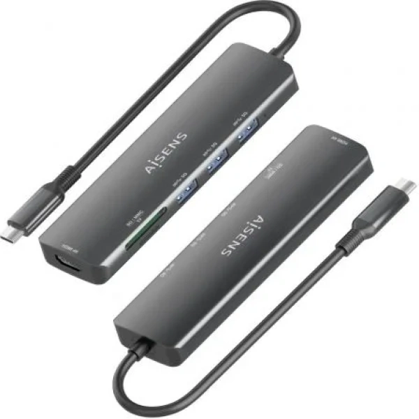 Docking USB Tipo-C Aisens ASUC-6P024-GR/ 1xHDMI/ 3xUSB/ 1xLector Tarjetas/ Gris - Imagen 2