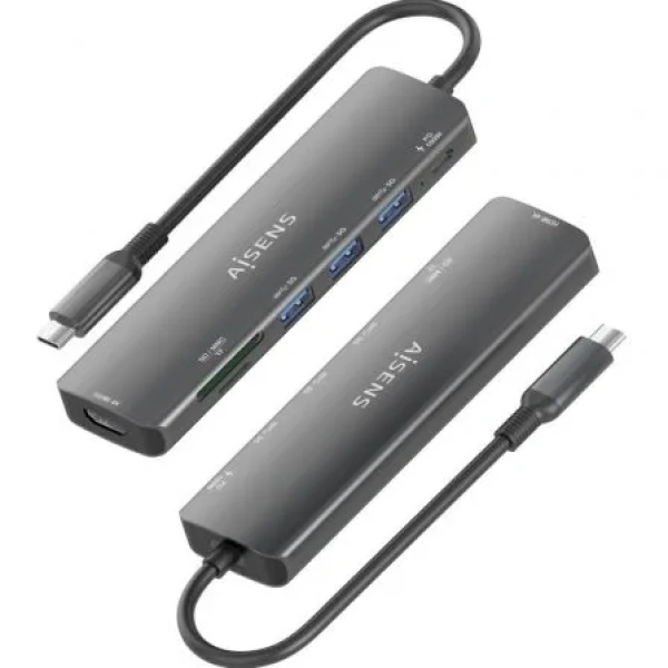 Docking USB Tipo-C Aisens ASUC-7P025-GR/ 1xHDMI/ 3xUSB/ 1xUSB Tipo-C PD/ 1xLector Tarjetas/ Gris - Imagen 3