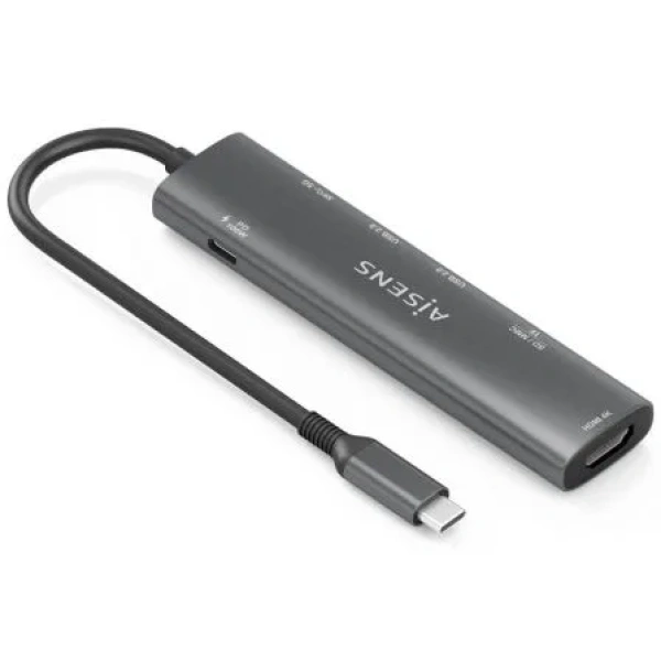 Docking USB Tipo-C Aisens ASUC-7P025-GR/ 1xHDMI/ 3xUSB/ 1xUSB Tipo-C PD/ 1xLector Tarjetas/ Gris - Imagen 2