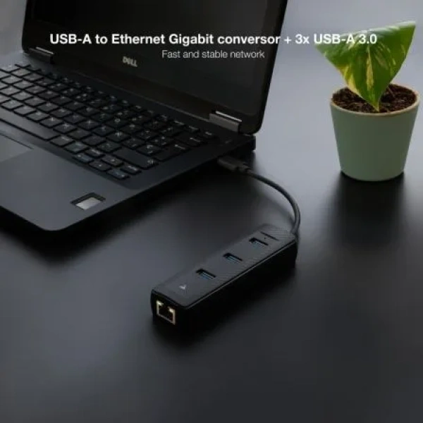 Hub USB 3.0 Nanocable 10.16.4604/ 3xUSB/ 1xRJ45/ Negro - Imagen 3