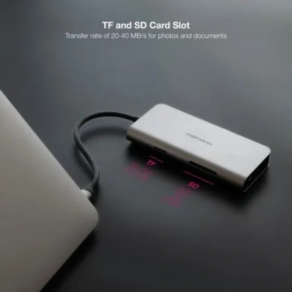 Docking Tipo-C Nanocable 10.16.4609/ 3xUSB/ 1xHDMI 4K/ 1xRJ45/ 1xLector tarjetas/ 1xUSB Tipo-C PD/ Gris - Imagen 3