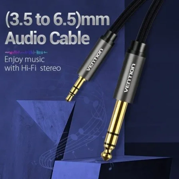 Cable Estéreo Vention BAIHF/ Jack 6.5 Macho - Jack 3.5 Macho/ 1m/ Gris - Imagen 2