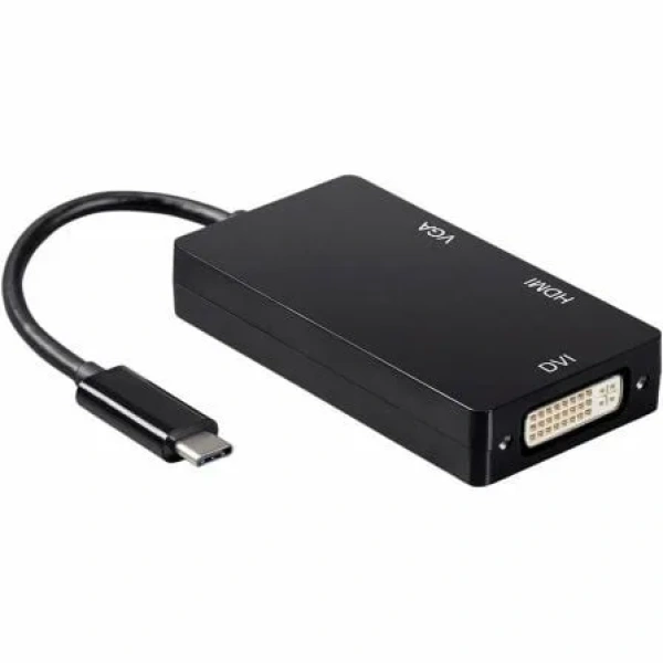 Conversor Aisens A109-0343/ USB Tipo-C Macho - DVI Hembra/ VGA Hembra / HDMI Hembra/ 15cm/ Negro - Imagen 2