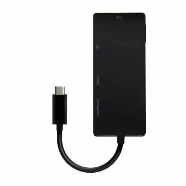 Conversor USB Tipo-C Aisens A109-0679/ HDMI Hembra - VGA Hembra - DVI Hembra - DisplayPort Hembra/ 15cm/ Negro - Imagen 2