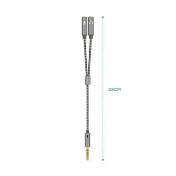 Cable Estéreo Aisens A128-0415/ Jack 3.5 Macho - 2x Jack 3.5 Hembra/ 25cm/ Gris - Imagen 2