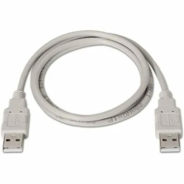 Cable USB 2.0 Aisens A101-0022/ USB Macho - USB Macho/ Hasta 2.5W/ 60Mbps/ 2m/ Beige - Imagen 2