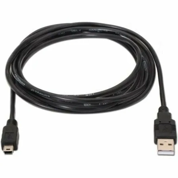 Cable USB 2.0 Aisens A101-0024/ USB Macho - MiniUSB Macho/ Hasta 2.5W/ 60Mbps/ 1m/ Negro - Imagen 2
