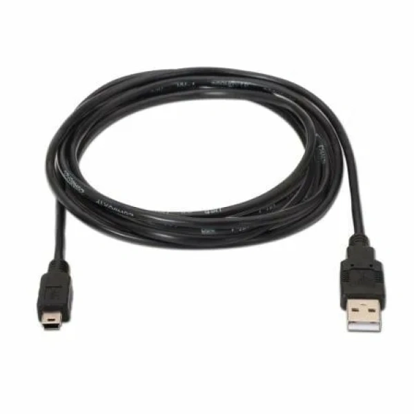 Cable USB 2.0 Aisens A101-0025/ USB Macho - USB Mini/ Hasta 2.5W/ 60Mbps/ 1.8m/ Negro - Imagen 2
