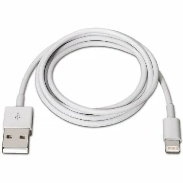 Cable USB 2.0 Lightning Aisens A102-0035/ USB Macho - Lightning Macho/ Hasta 2.5W/ 60Mbps/ 1m/ Blanco - Imagen 2