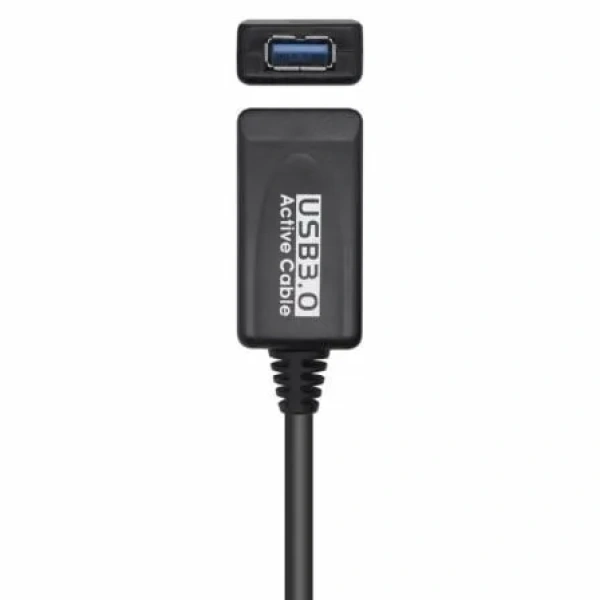 Cable Alargador USB 3.0 con Amplificador Aisens A105-0525/ USB Macho - USB Hembra/ Hasta 9W/ 625Mbps/ 5m/ Negro - Imagen 2