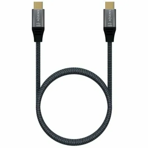 Cable USB 3.2 Tipo-C Aisens A107-0672 20GBPS 100W/ USB Tipo-C Macho - USB Tipo-C Macho/ Hasta 100W/ 2500Mbps/ 1.5m/ Gris - Imagen 3