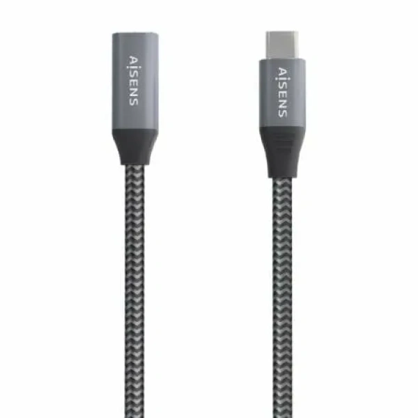 Cable Alargador USB 3.2 Aisens A107-0760/ USB Tipo-C Macho - USB Tipo-C Hembra/ Hasta 100W/ 20Gbps/ 50cm/ Gris - Imagen 3