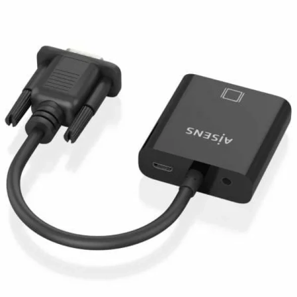 Cable Conversor Aisens A115-0873/ VGA Macho/ HDMI Hembra - Jack 3.5 Hembra - MicroUSB / 20cm/ Negro - Imagen 3
