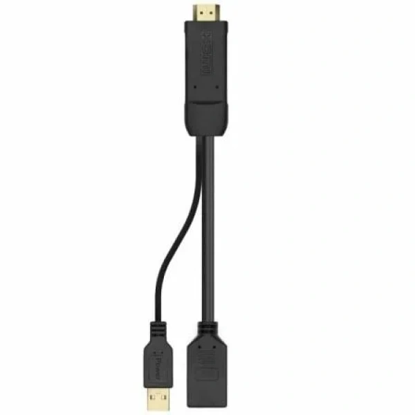 Cable Conversor 4K Aisens A122-0642/ HDMI Macho - DisplayPort Hembra - USB Macho/ Hasta 10W/ 2250Mbps/ 10cm + 10cm/ Negro - Imagen 2
