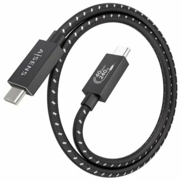Cable USB 4.0 Tipo-C Aisens A156-0866/ USB Tipo-C Macho - USB Tipo-C Macho/ Hasta 240W/ 40Gbps/ 50cm/ Gris - Imagen 2