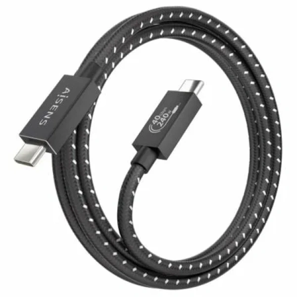 Cable USB 4.0 Tipo-C Aisens A156-0868/ USB Tipo-C Macho - USB Tipo-C Macho/ Hasta 240W/ 40Gbps/ 1.5m/ Gris - Imagen 2