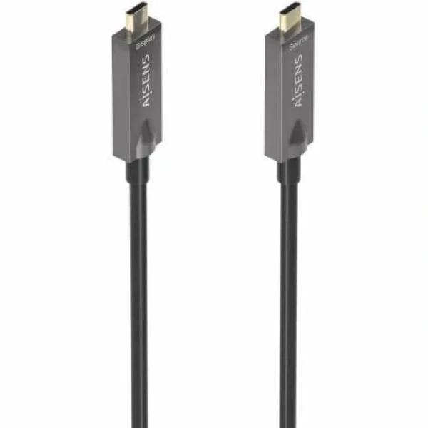 Cable USB 3.1 Tipo-C Aisens AOC A157-0884/ USB Tipo-C Macho - USB Tipo-C Macho/ Hasta 60W/ 10Gbps/ 7.5m/ Negro