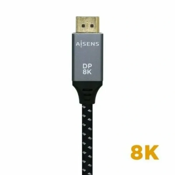 Cable DisplayPort 1.4 8K Aisens A149-0438/ DisplayPort Macho - DisplayPort Macho/ 3m/ Negro Gris - Imagen 2