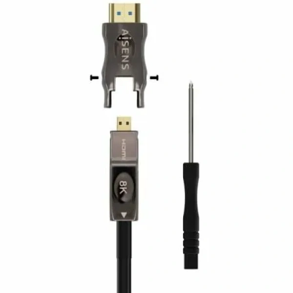 Cable HDMI 2.1 AOC 8K Desmontable Aisens A153-0648/ HDMI Macho / D Macho - HDMI Macho/ 50m/ Negro - Imagen 3