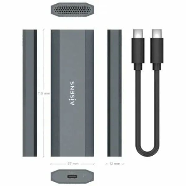 Caja Externa para Disco SSD M.2 NVMe Aisens ASM2-029GR/ USB 3.2/ Sin tornillos - Imagen 3
