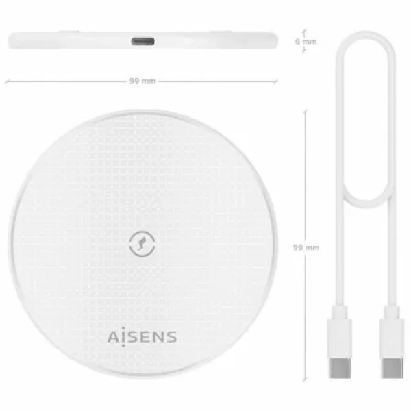 Base de carga Inalámbrica Aisens ASCH-15W1WC057-W/ 15W/ Blanco - Imagen 3