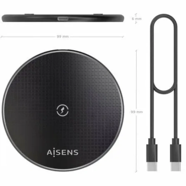 Base de carga Inalámbrica Aisens ASCH-15W1WC058-BK 15W/ Negro - Imagen 3