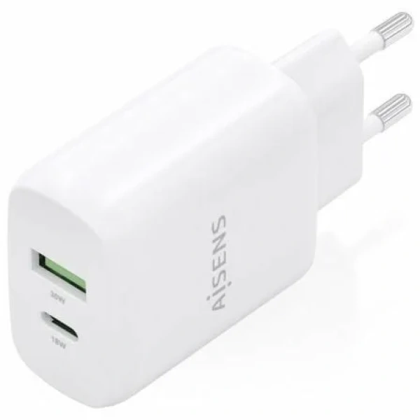 Cargador de Pared GaN Aisens A110-0923/ 1xUSB Tipo-C/ 1xUSB/ 30W/ Blanco - Imagen 2