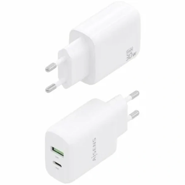 Cargador de Pared GaN Aisens A110-0923/ 1xUSB Tipo-C/ 1xUSB/ 30W/ Blanco - Imagen 3