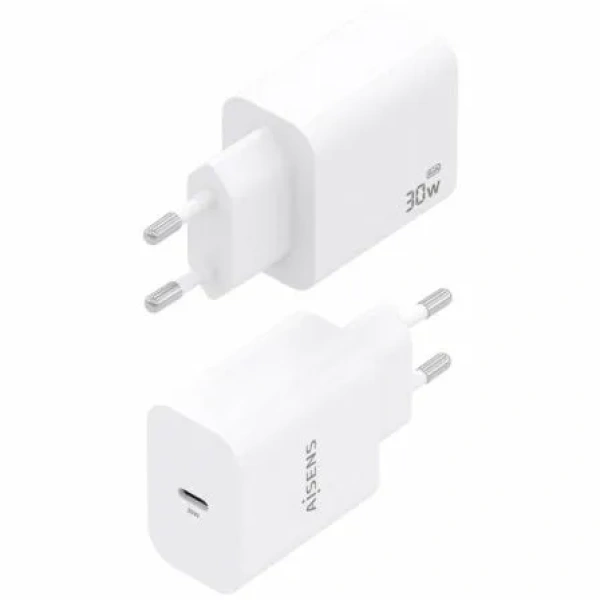 Cargador de Pared GaN Aisens A110-0940/ 1xUSB Tipo-C/ 30W/ Blanco - Imagen 2