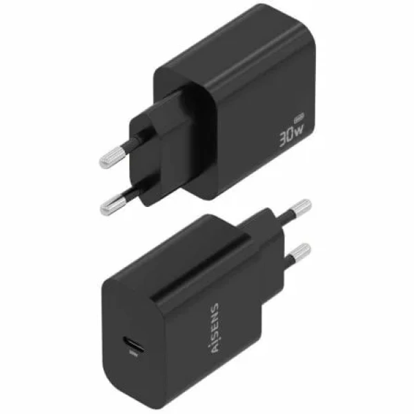Cargador de Pared GaN Aisens A110-0941/ 1xUSB Tipo-C/ 30W/ Negro - Imagen 2