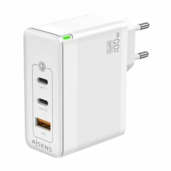 Cargador de Pared GaN Aisens ASCH-100W3P008-W/ 2xUSB Tipo-C/ 1x USB/ 100W - Imagen 2