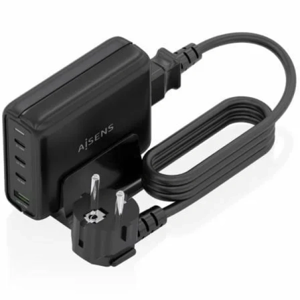 Cargador Sobremesa GaN Aisens ASCH-140W4P056-BK/ 3xUSB Tipo-C/ 1xUSB/ 140W - Imagen 2