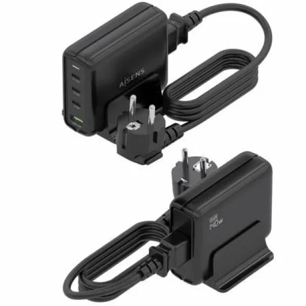 Cargador Sobremesa GaN Aisens ASCH-140W4P056-BK/ 3xUSB Tipo-C/ 1xUSB/ 140W - Imagen 3