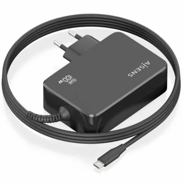 Cargador de Portátil GaN Aisens ASCH-1PD100WL50-BK USB Tipo-C/ 100W/ Automático/ Voltaje 5-20V - Imagen 2