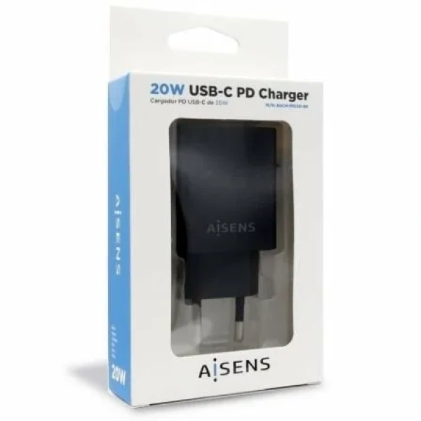 Cargador de Pared Aisens ASCH-1PD20-BK/ 1xUSB Tipo-C/ 20W - Imagen 3