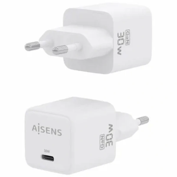 Cargador de Pared GaN Aisens ASCH-30W1P035-W/ 1xUSB Tipo-C/ 30W - Imagen 2